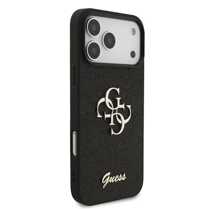Cover til Apple iPhone 18 Pro Max / 17 Pro Max, Guess, Fixed Glitter Big 4G, Sort