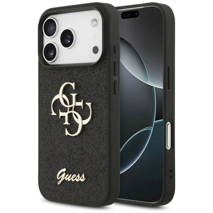 Cover til Apple iPhone 18 Pro Max / 17 Pro Max, Guess, Fixed Glitter Big 4G, Sort