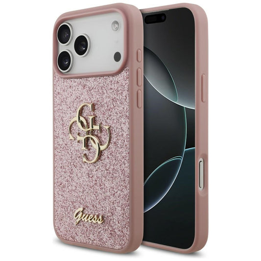 Cover til Apple iPhone 18 Pro Max / 17 Pro Max, Guess, Fixed Glitter Big 4G, Pink