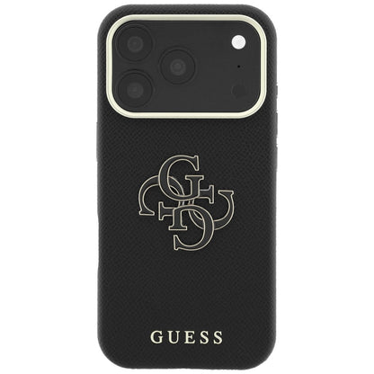 Cover til Apple iPhone 18 Pro Max / 17 Pro Max, Guess, Grained Big Resin Logo, Sort
