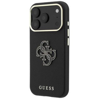 Cover til Apple iPhone 18 Pro Max / 17 Pro Max, Guess, Grained Big Resin Logo, Sort