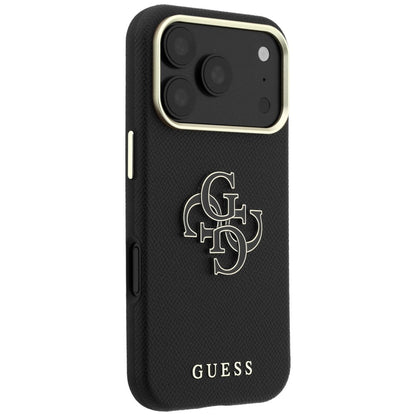 Cover til Apple iPhone 18 Pro Max / 17 Pro Max, Guess, Grained Big Resin Logo, Sort