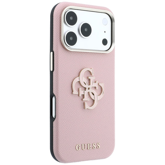 Cover til Apple iPhone 18 Pro Max / 17 Pro Max, Guess, Grained Big Resin Logo, Pink
