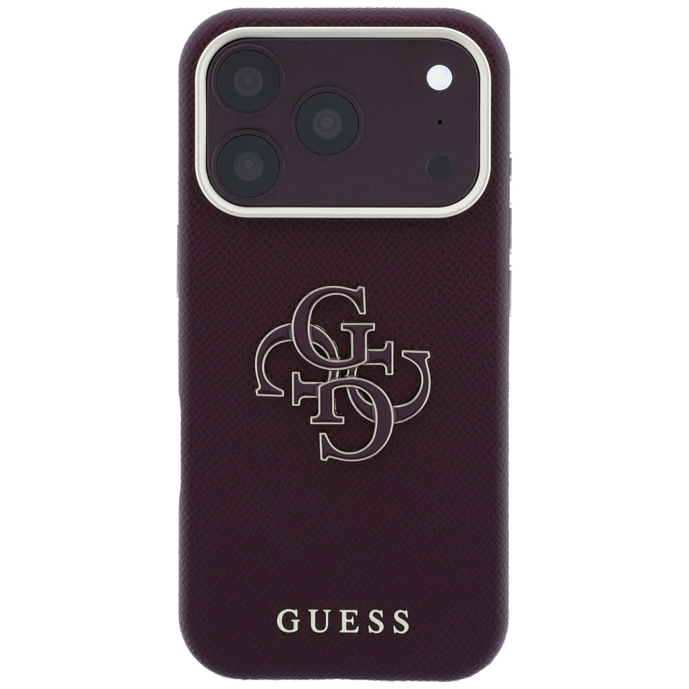 Cover til Apple iPhone 18 Pro Max / 17 Pro Max, Guess, Kornet stort harpikslogo, Vinrød
