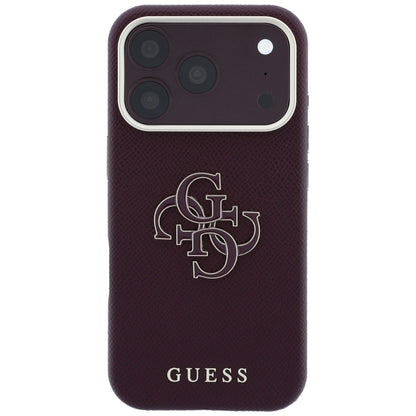 Cover til Apple iPhone 18 Pro Max / 17 Pro Max, Guess, Kornet stort harpikslogo, Vinrød