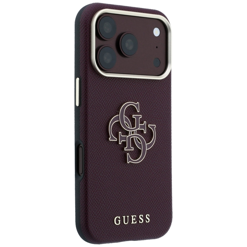 Cover til Apple iPhone 18 Pro Max / 17 Pro Max, Guess, Kornet stort harpikslogo, Vinrød