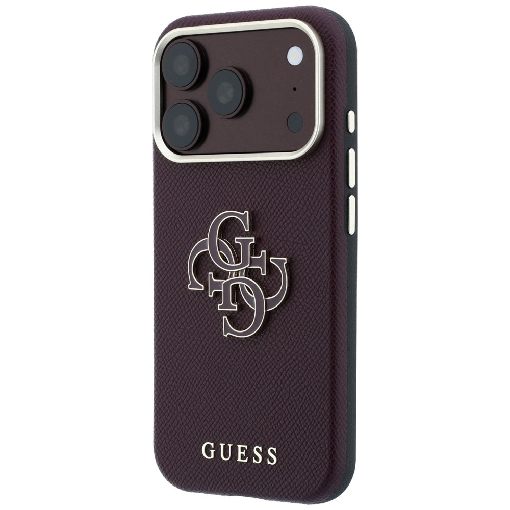 Cover til Apple iPhone 18 Pro Max / 17 Pro Max, Guess, Kornet stort harpikslogo, Vinrød