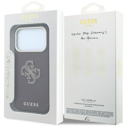 Cover til Apple iPhone 18 Pro Max / 17 Pro Max, Guess, Kornet stort harpikslogo, Vinrød