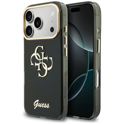 Cover til Apple iPhone 18 Pro Max / 17 Pro Max, Guess, IML 4G Metal Script, Sort