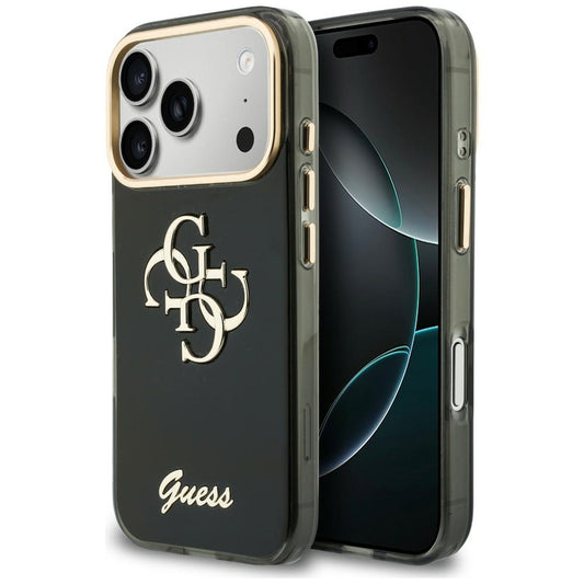 Cover til Apple iPhone 18 Pro Max / 17 Pro Max, Guess, IML 4G Metal Script, Sort