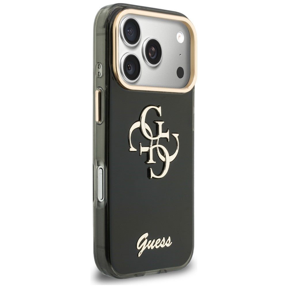 Cover til Apple iPhone 18 Pro Max / 17 Pro Max, Guess, IML 4G Metal Script, Sort