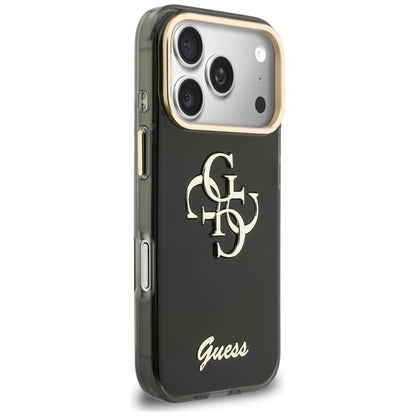 Cover til Apple iPhone 18 Pro Max / 17 Pro Max, Guess, IML 4G Metal Script, Sort