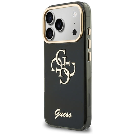 Cover til Apple iPhone 18 Pro Max / 17 Pro Max, Guess, IML 4G Metal Script, Sort