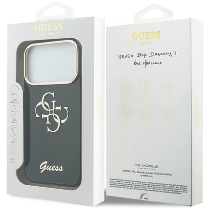 Cover til Apple iPhone 18 Pro Max / 17 Pro Max, Guess, IML 4G Metal Script, Sort