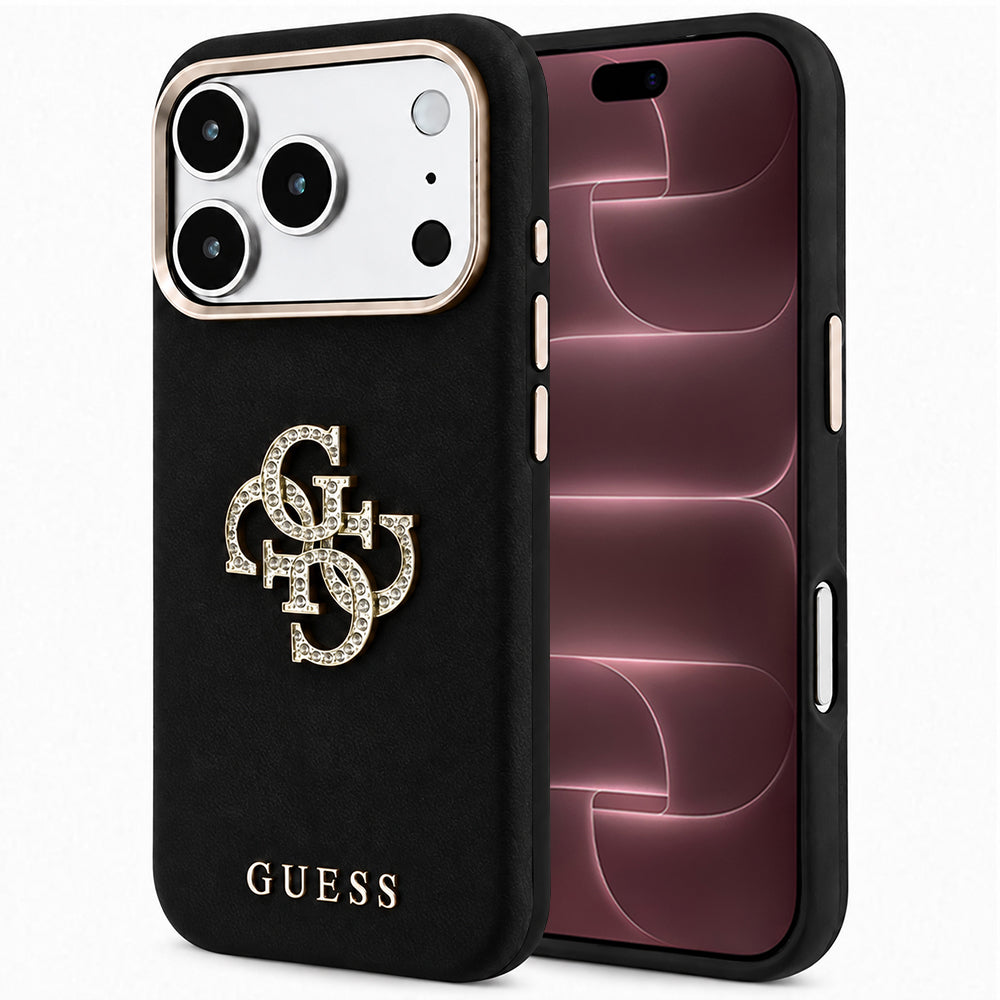 Cover til Apple iPhone 18 Pro Max / 17 Pro Max, Guess, Smooth Big Strass Logo, Sort
