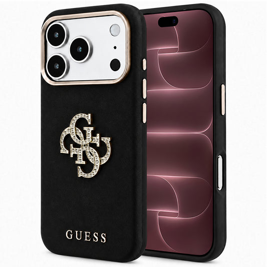 Cover til Apple iPhone 18 Pro Max / 17 Pro Max, Guess, Smooth Big Strass Logo, Sort
