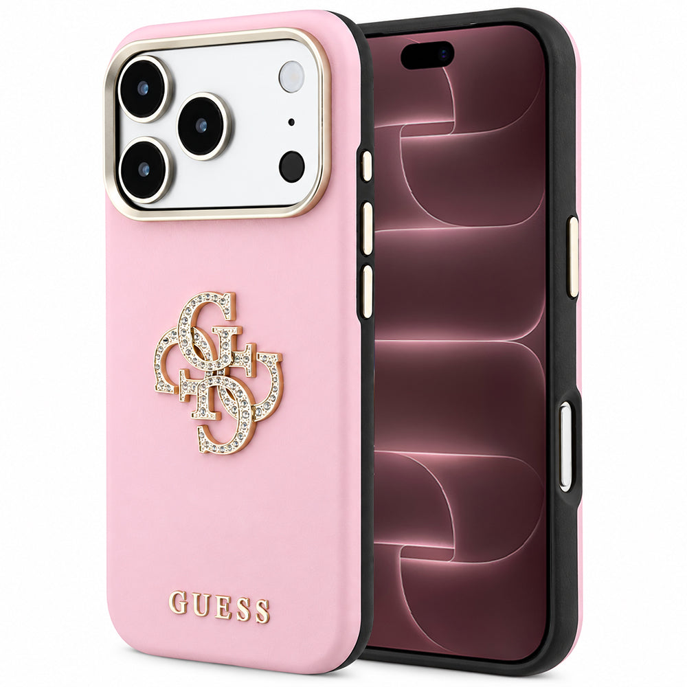 Etui til Apple iPhone 18 Pro Max / 17 Pro Max, Guess, Smooth Big Strass Logo, pink