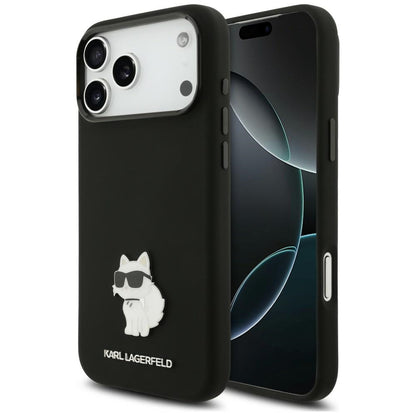 Etui til Apple iPhone 18 Pro Max / 17 Pro Max, Karl Lagerfeld, Choupette Metal Pin, sort