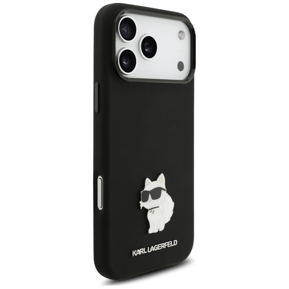 Etui til Apple iPhone 18 Pro Max / 17 Pro Max, Karl Lagerfeld, Choupette Metal Pin, sort