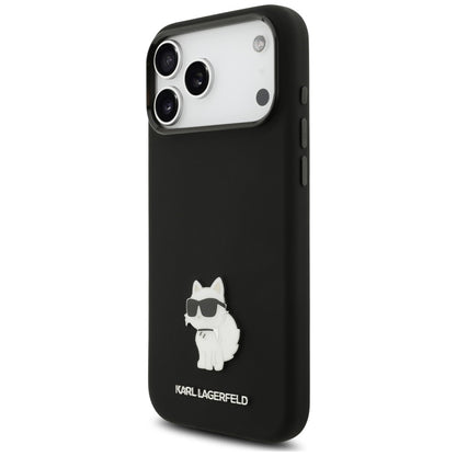 Etui til Apple iPhone 18 Pro Max / 17 Pro Max, Karl Lagerfeld, Choupette Metal Pin, sort