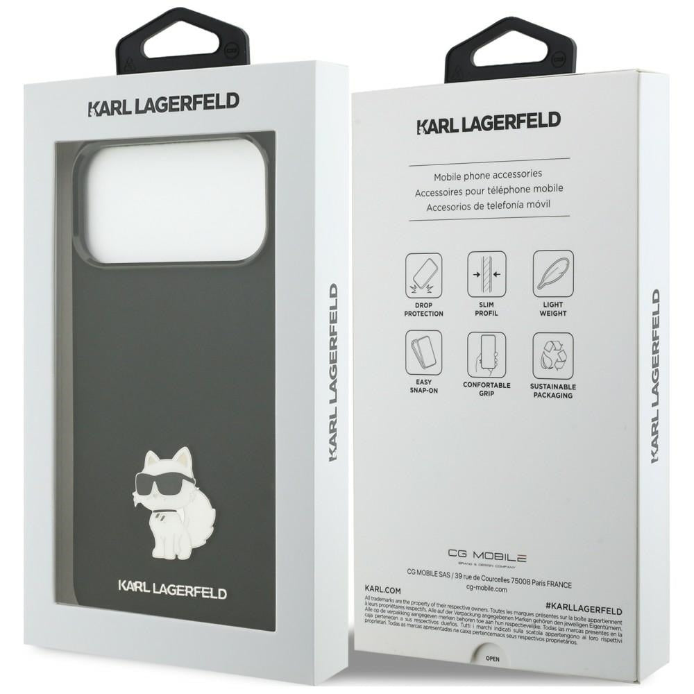 Etui til Apple iPhone 18 Pro Max / 17 Pro Max, Karl Lagerfeld, Choupette Metal Pin, sort