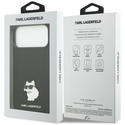 Etui til Apple iPhone 18 Pro Max / 17 Pro Max, Karl Lagerfeld, Choupette Metal Pin, sort