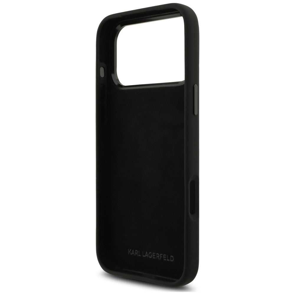 Etui til Apple iPhone 18 Pro Max / 17 Pro Max, Karl Lagerfeld, Choupette Metal Pin, sort