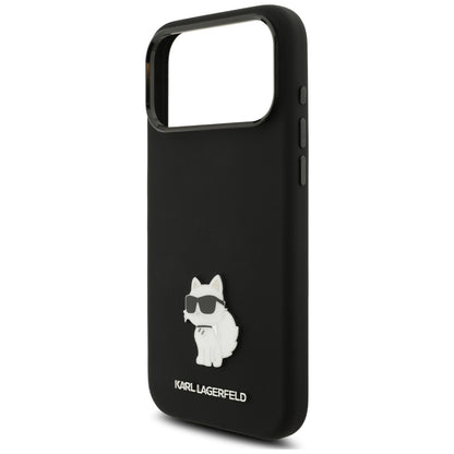 Etui til Apple iPhone 18 Pro Max / 17 Pro Max, Karl Lagerfeld, Choupette Metal Pin, sort