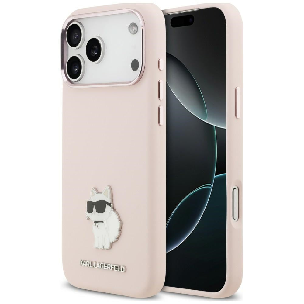 Etui til Apple iPhone 18 Pro Max / 17 Pro Max, Karl Lagerfeld, Choupette Metal Pin, pink