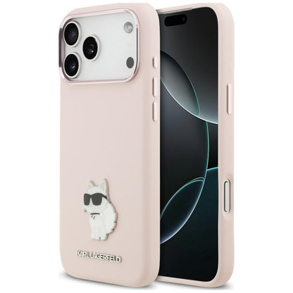 Etui til Apple iPhone 18 Pro Max / 17 Pro Max, Karl Lagerfeld, Choupette Metal Pin, pink