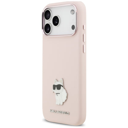 Etui til Apple iPhone 18 Pro Max / 17 Pro Max, Karl Lagerfeld, Choupette Metal Pin, pink
