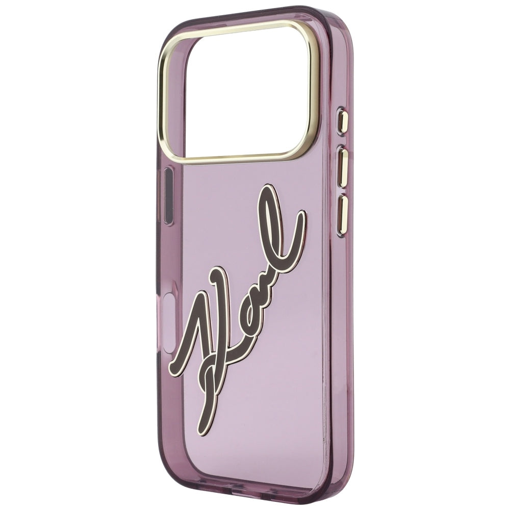 Cover til Apple iPhone 18 Pro Max / 17 Pro Max, Karl Lagerfeld, IML Big Signature Resin Logo Metal Frame, Vinrød