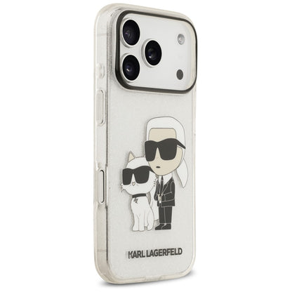 Case for Apple iPhone 18 Pro Max / 17 Pro Max, Karl Lagerfeld, IML Glitter Karl and Choupette NFT, Transparent