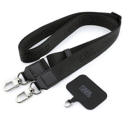 Etui til Apple iPhone 18 Pro Max / 17 Pro Max, Karl Lagerfeld, Saffiano Crossbody Karl & Choupette Head's Pins Logo, bordeauxfarvet
