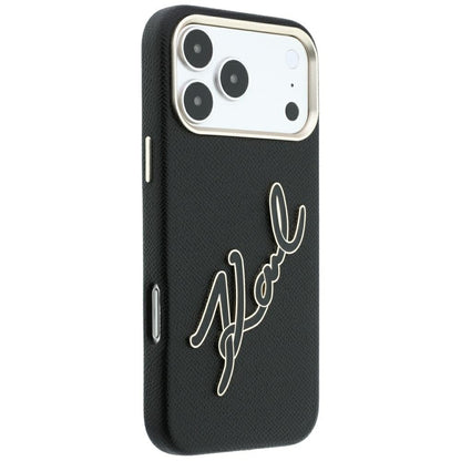Cover til Apple iPhone 18 Pro Max / 17 Pro Max, Karl Lagerfeld, Smooth Big Resin Signature Logo, Sort