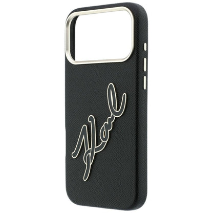 Cover til Apple iPhone 18 Pro Max / 17 Pro Max, Karl Lagerfeld, Smooth Big Resin Signature Logo, Sort