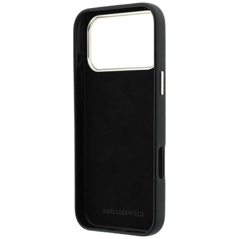 Cover til Apple iPhone 18 Pro Max / 17 Pro Max, Karl Lagerfeld, Smooth Big Resin Signature Logo, Sort