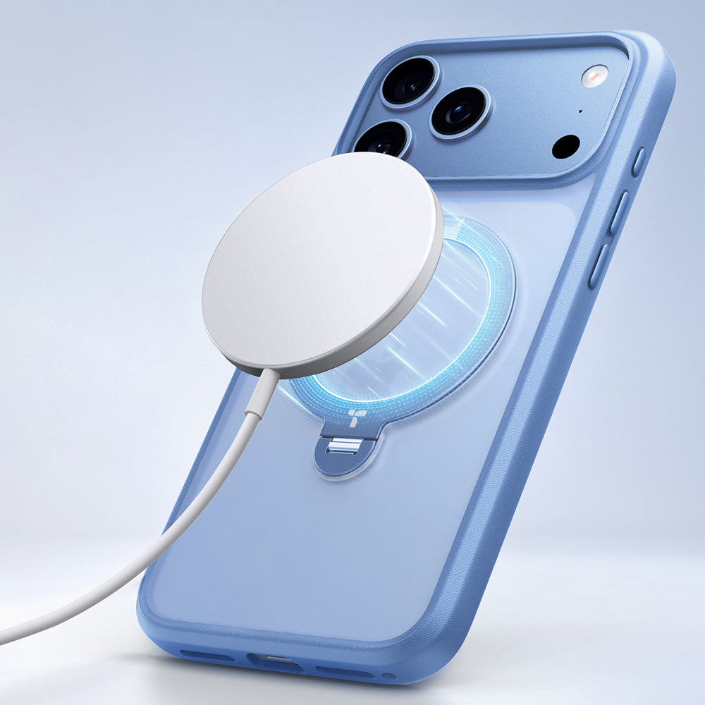 MagSafe-etui til Apple iPhone 18 Pro Max / 17 Pro Max, Torras, Ostand Spin, Blå