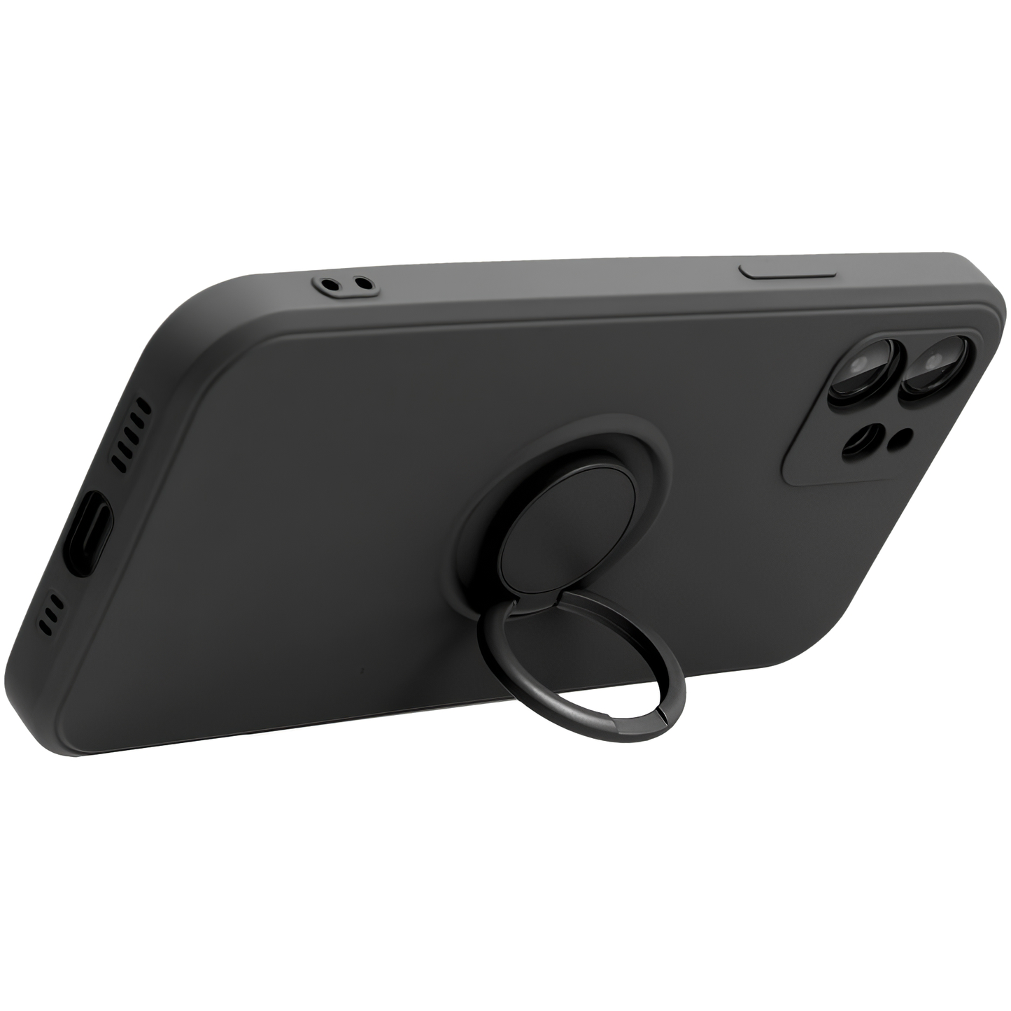 Cover til Apple iPhone 16 Plus, OEM, Silicone Ring, Sort