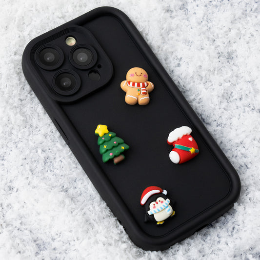 Cover til Apple iPhone 15 Pro, OEM, Ultra Trendy 3D Christmas, Sort