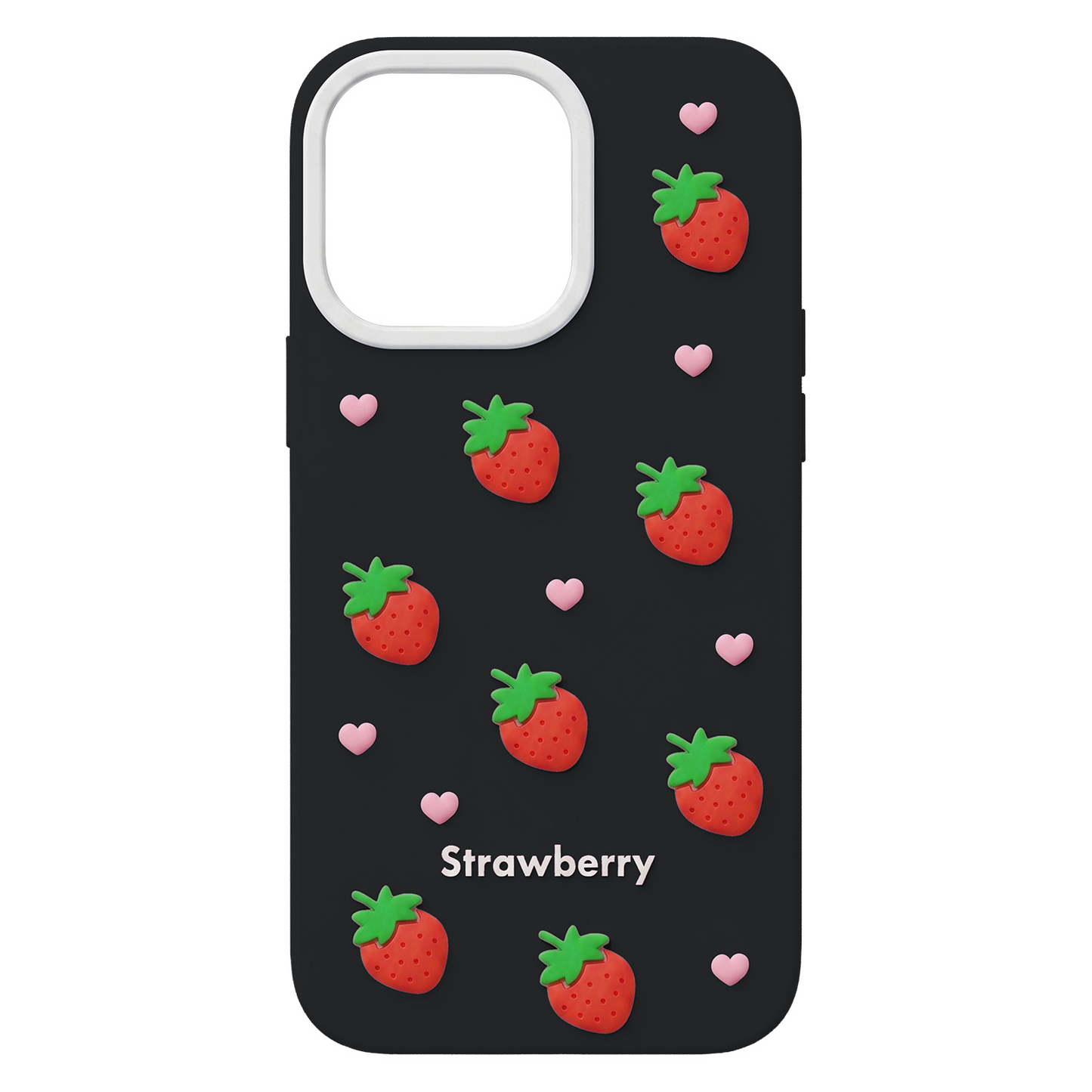 Cover til Apple iPhone 16 Pro Max, OEM, Strawberry, Sort