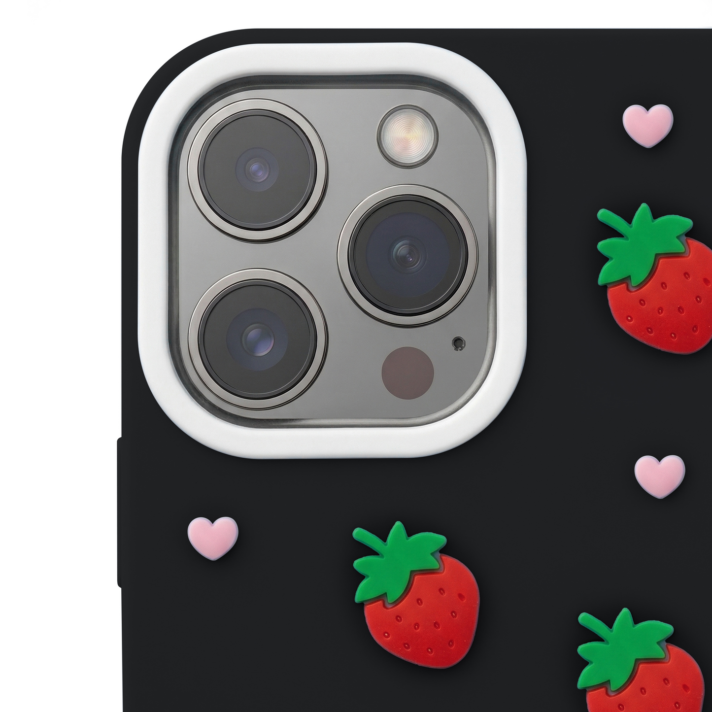Cover til Apple iPhone 17 / 16, OEM, Strawberry, Sort
