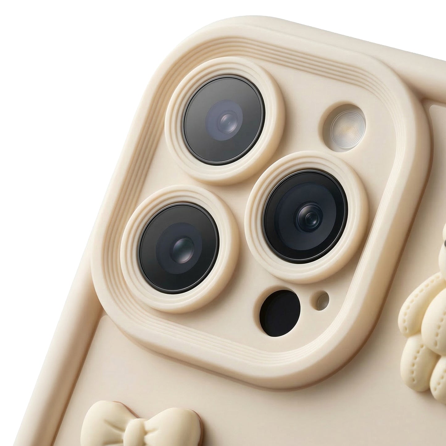 Cover til Apple iPhone 14, OEM, Ultra Trendy 3D Bear, Beige
