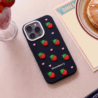Cover til Apple iPhone 17 Pro, OEM, Strawberry, Sort