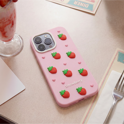 Cover til Apple iPhone 17 Pro, OEM, Jordbær, Pink