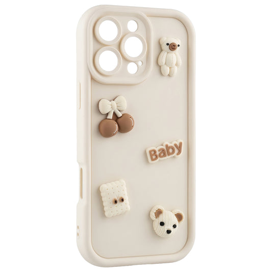 Case for Apple iPhone 13, OEM, Ultra Trendy 3D Bear, Beige
