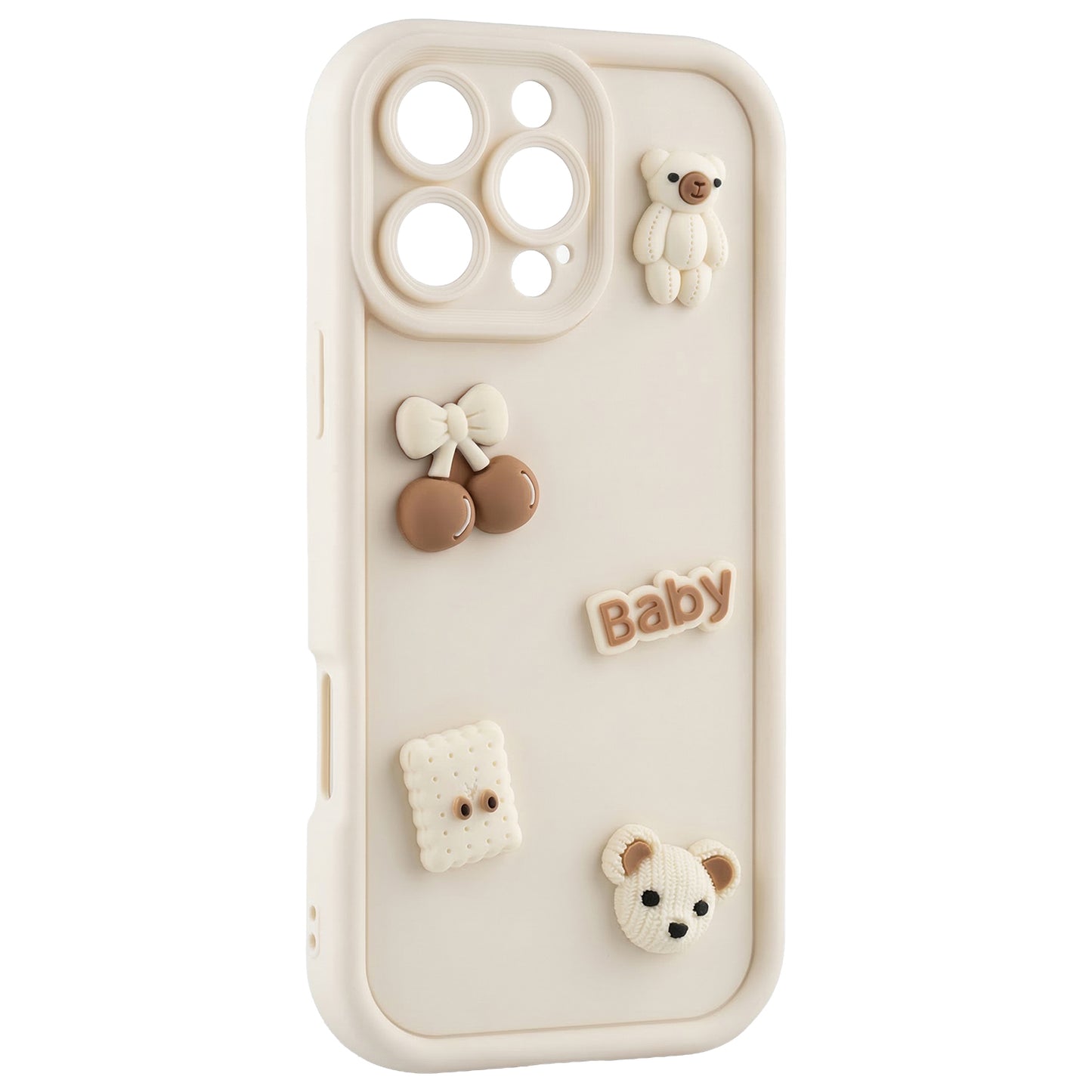 Cover til Apple iPhone 14, OEM, Ultra Trendy 3D Bear, Beige