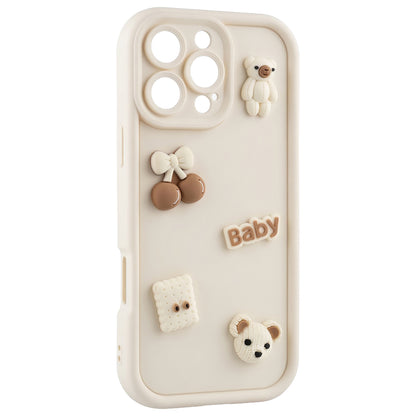 Cover til Apple iPhone 14, OEM, Ultra Trendy 3D Bear, Beige