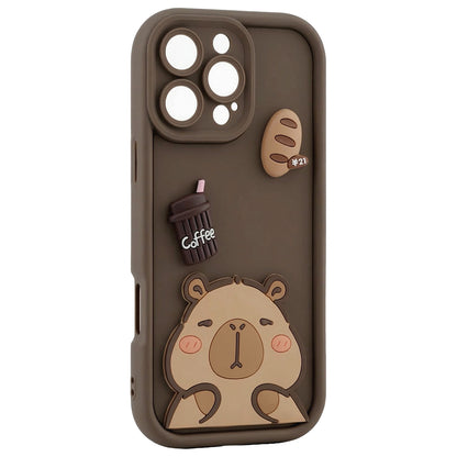 Cover til Apple iPhone 16 Pro Max, OEM, Ultra Trendy 3D Capybara, Brun