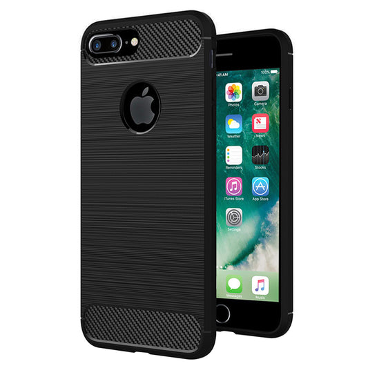 Cover til Apple iPhone 7 Plus, Techsuit, Carbon, Sort